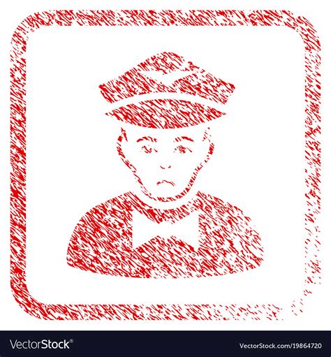 Airline Steward Framed Stamp Royalty Free Vector Image