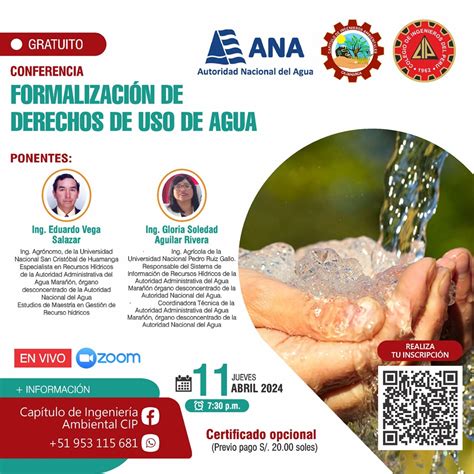 Conferencia Virtual Formalización De Derechos De Uso De Agua Colegio