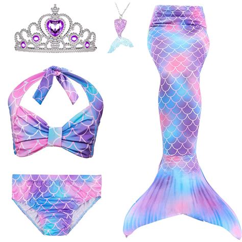 Buy Lovely Mermaid Pcs Girls Swimsuit Mermaid Tails For Swimming Princess Bikini Bathing Suit