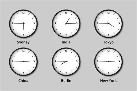 Worldwide Time Zone Clocks Illustration Graphic by drawplusmotions