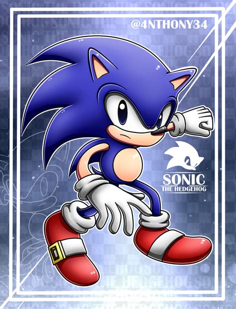 Classic Sonic 2023 Blue Background By 4nthony34 On Deviantart