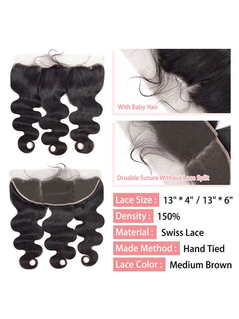 3 Bundles With Lace Frontal Body Wave Virgin Human Hair Curlyme Hair