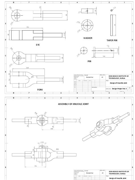 Knuckle Joint Drawing-3 | PDF | Mechanical Engineering