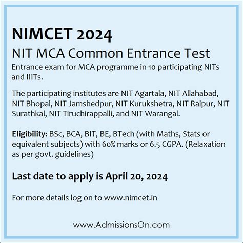 Nimcet 2024 Admissions On