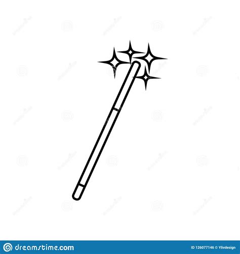 Magic Wand Icon Outline Style Stock Illustration Illustration Of Hold Miracle 126077146