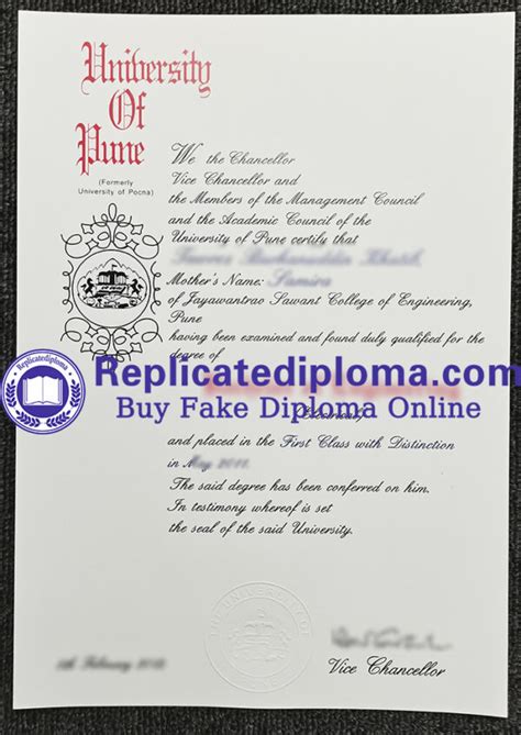 Buy University Of Pune Diploma Order SPPU Degree Certificate