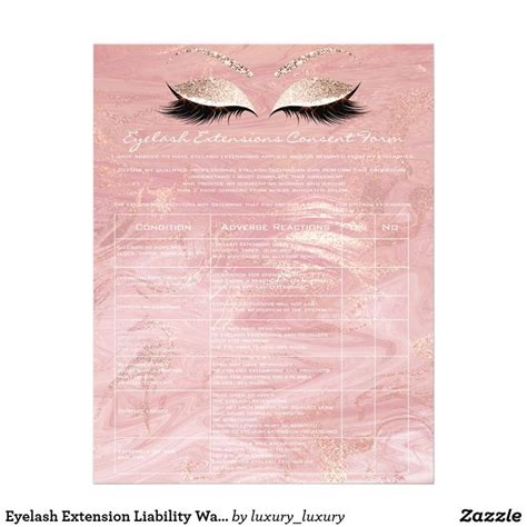 Eyelash Extension Liability Waiver Rose Marble3 Flyer