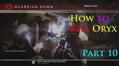 Destiny Kings Fall Raid How To Kill Oryx Tutorial Part 10 Youtube