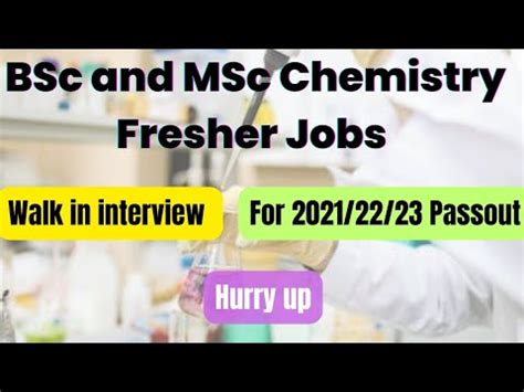 Bsc Chemistry Fresher And Msc Chemistry Fresher Jobs In Production Api