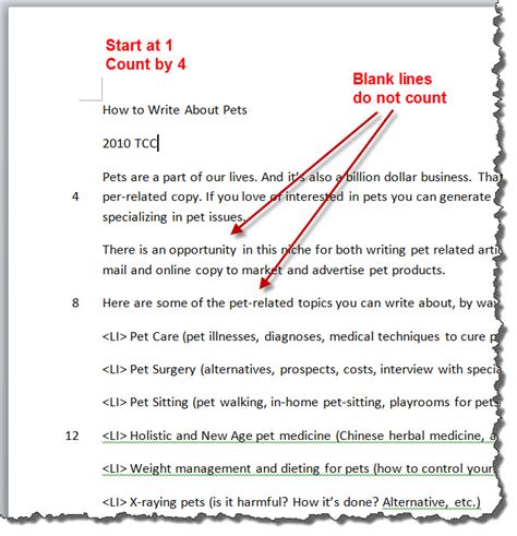 How To Number The Lines Of A Ms Word 2010 Document Technical