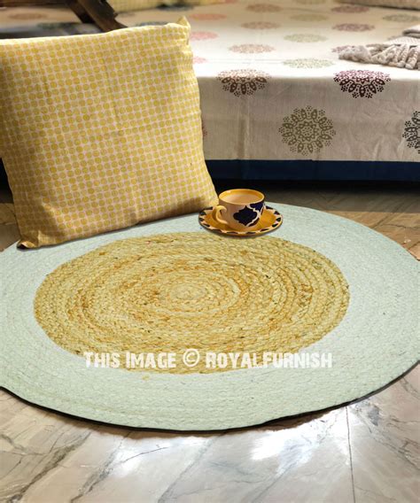 Braided Natural Jute Ivory Ft Round Area Rug Royalfurnish