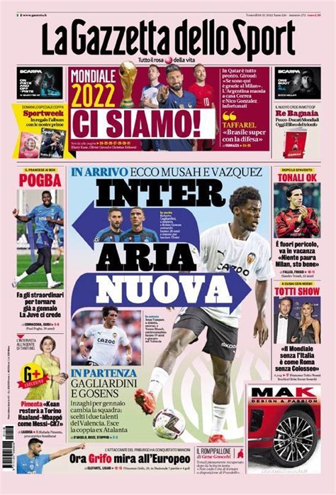 Capa La Gazzeta Dello Sport Novembro Capasjornais Pt