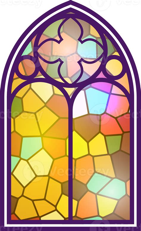 Gothic Window Vintage Stained Glass Church Frame Element Of Traditional European Architecture