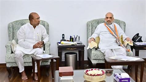 Manipur Violence Cm Holds Talks With Amit Shah After All Party Meeting