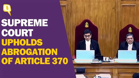 ‘it Was A Temporary Provision Supreme Court Upholds Abrogation Of Article 370 The Quint