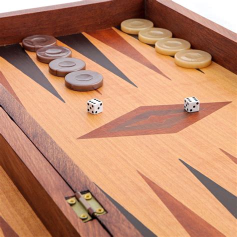 Backgammon Game Set Wooden Handmade The Earth Inlaid Large