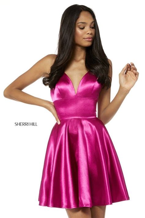 Fuchsia Sweetheart Neckline 52291 Satin Cocktail Dresses 2018 Sherri