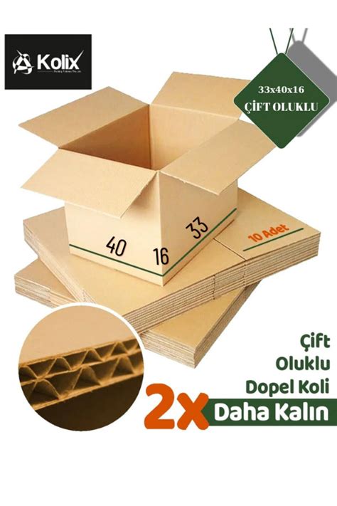 KOLİX Kolix Tek Oluklu Karton Kutu Koli 33 x 40 x 16 cm Taşınma Taşıma