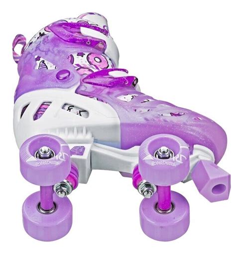 Roller Derby Girls Roller Skates Unicorns Donuts Rainbows Purple Pink