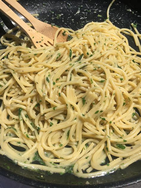 Homemade Buttered Noodles With Garden Herbs Basil Parsley And