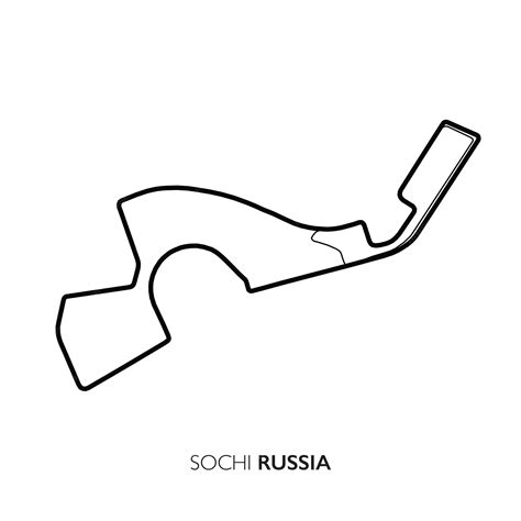 Premium Vector | Sochi circuit russia motorsport race track vector map