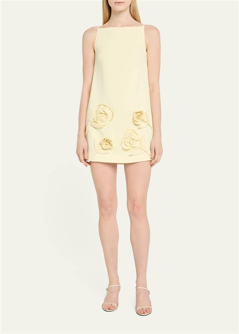 Self-Portrait Crepe Flower Mini Dress - Bergdorf Goodman