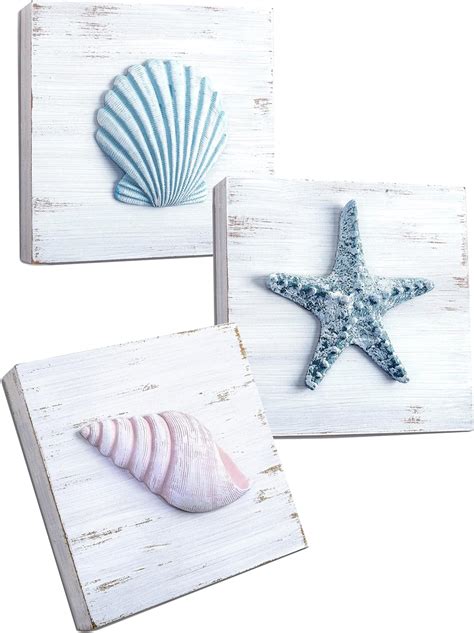 Tideandtales 3d Beach Wall Art Seashell Decor With