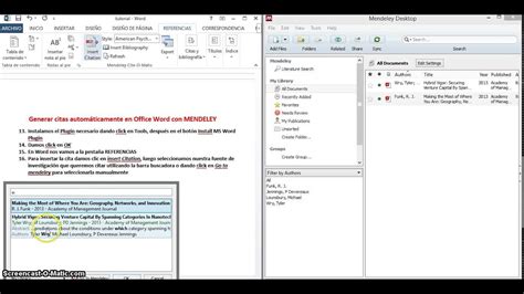 GENERA CITAS AUTOMÁTICAMENTE EN OFFICE WORD CON MENDELEY YouTube