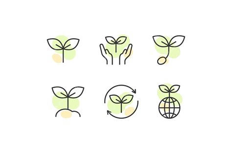 Conjunto De Iconos De Brotes Diseño Vectorial De Agronomía Vector Premium