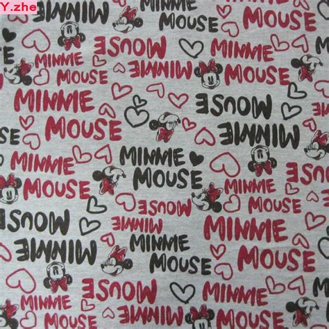 165cm Wide Minnie Fabric 100% Cotton Knitted Fabric Patchwork Minnie ...