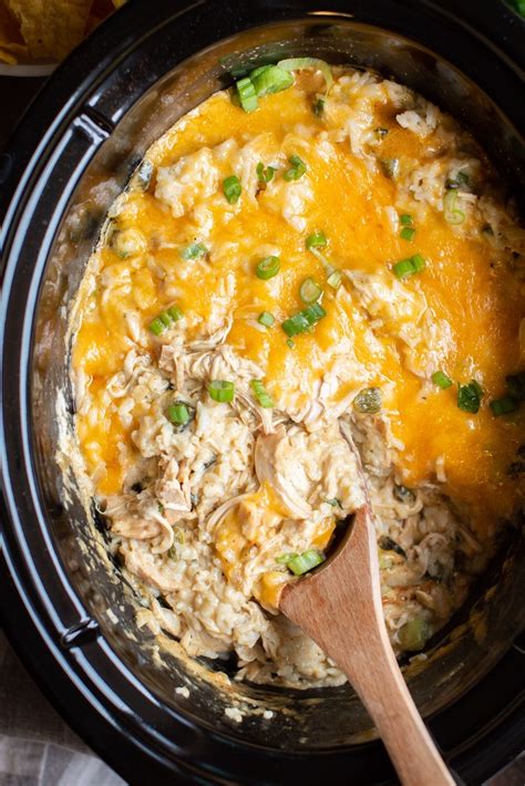 Slow Cooker Green Chile Chicken And Rice Casserole The Magical Slow Cooker