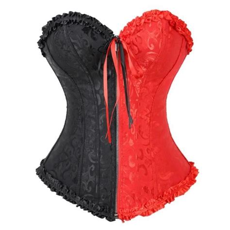 Femmes Sexy Jacquard Corset Bustier Lingerie Haut Vintage à Lacets Florale Gothique Satin Corset