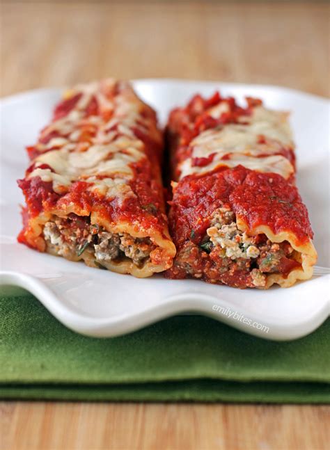 Beef And Sausage Manicotti Emily Bites