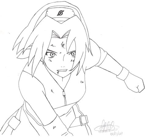 Sakura Lineart By Acexl1000 By Zombiegirl115 On Deviantart