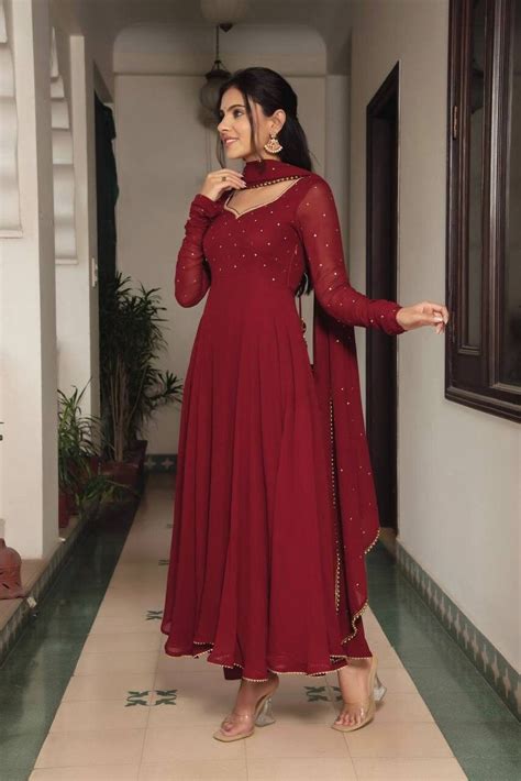 Presenting New Anarkali Faux Georgette Gown With Fully Flair And Full