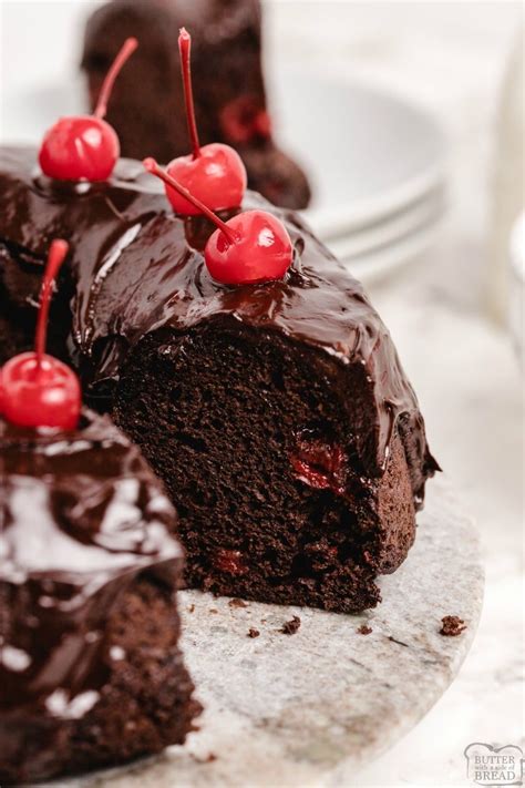 Easy Cherry Chocolate Cake Butter With A Side Of Bread