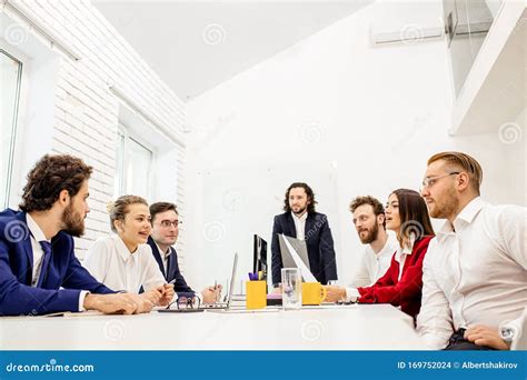 Boss And Employee In Bussiness Office Stock Photo Image Of Gathering