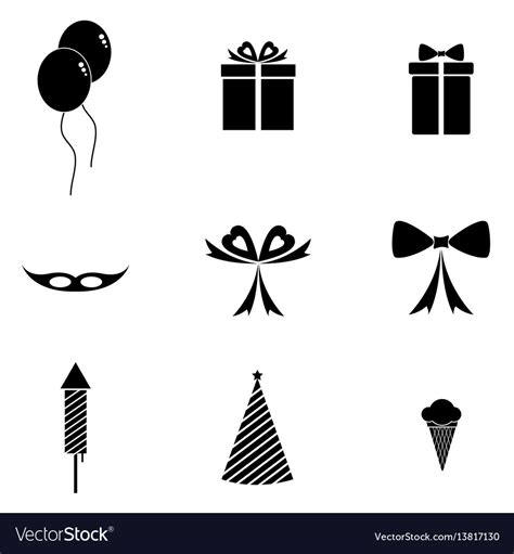 Celebration Party Icons Set Royalty Free Vector Image