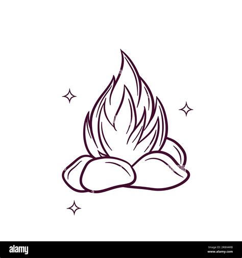 Hand Drawn Bonfire Doodle Vector Sketch Illustration Stock Vector