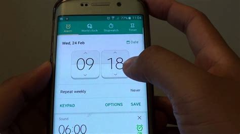 Samsung Galaxy S6 Edge How To Create A One Time Alarm Clock Youtube