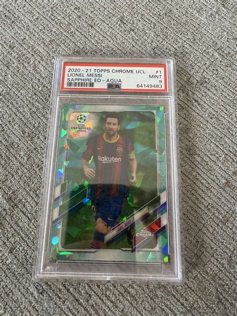 Topps Chrome Ucl Sapphire Edition Aqua Lionel Messi Fc