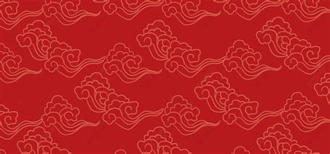 Nuages De Bon Augure Rouges à La Chinoise à La Chinoise Fond Rouge