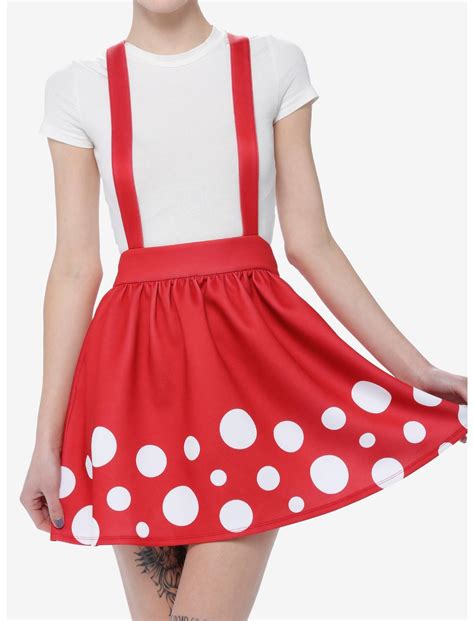 Thorn And Fable Red Mushroom Suspender Skirt Hot Topic