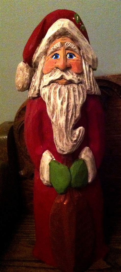 Hand Carved Old World Santa Carved And Painted By Elizabeth Brown