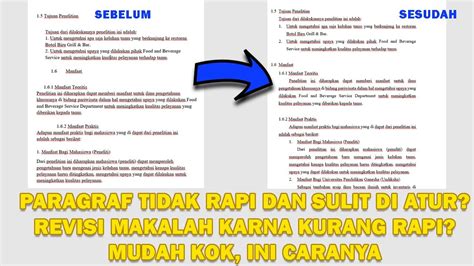 Cara Merapikan Paragraf Pada Makalah Dan Skripsi Di Microsoft Word Youtube