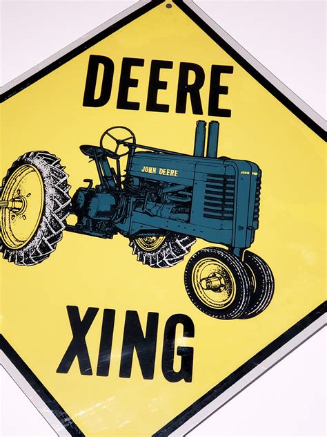 John Deere Deere Xing Nostalgic Metal Sign Annie Rooster S Sally Ann S Antiques