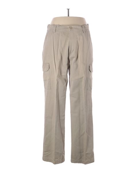 Chaps 100 Cotton Solid Colored Tan Cargo Pants Size 32 36 66 Off