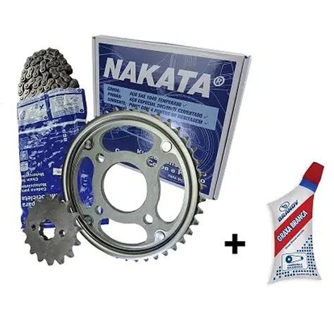 Combo Kit Rela O Tra O Nakata Corrente Coroa Pinh O Honda Cg Titan