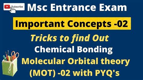 Msc Entrance Exam Inorganic Chemistry Chemical Bonding MOT Part 02