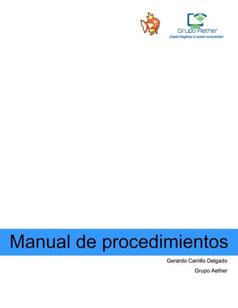 Manual De Procedimientos Por Gerardo Carrillo Delgado Pdf